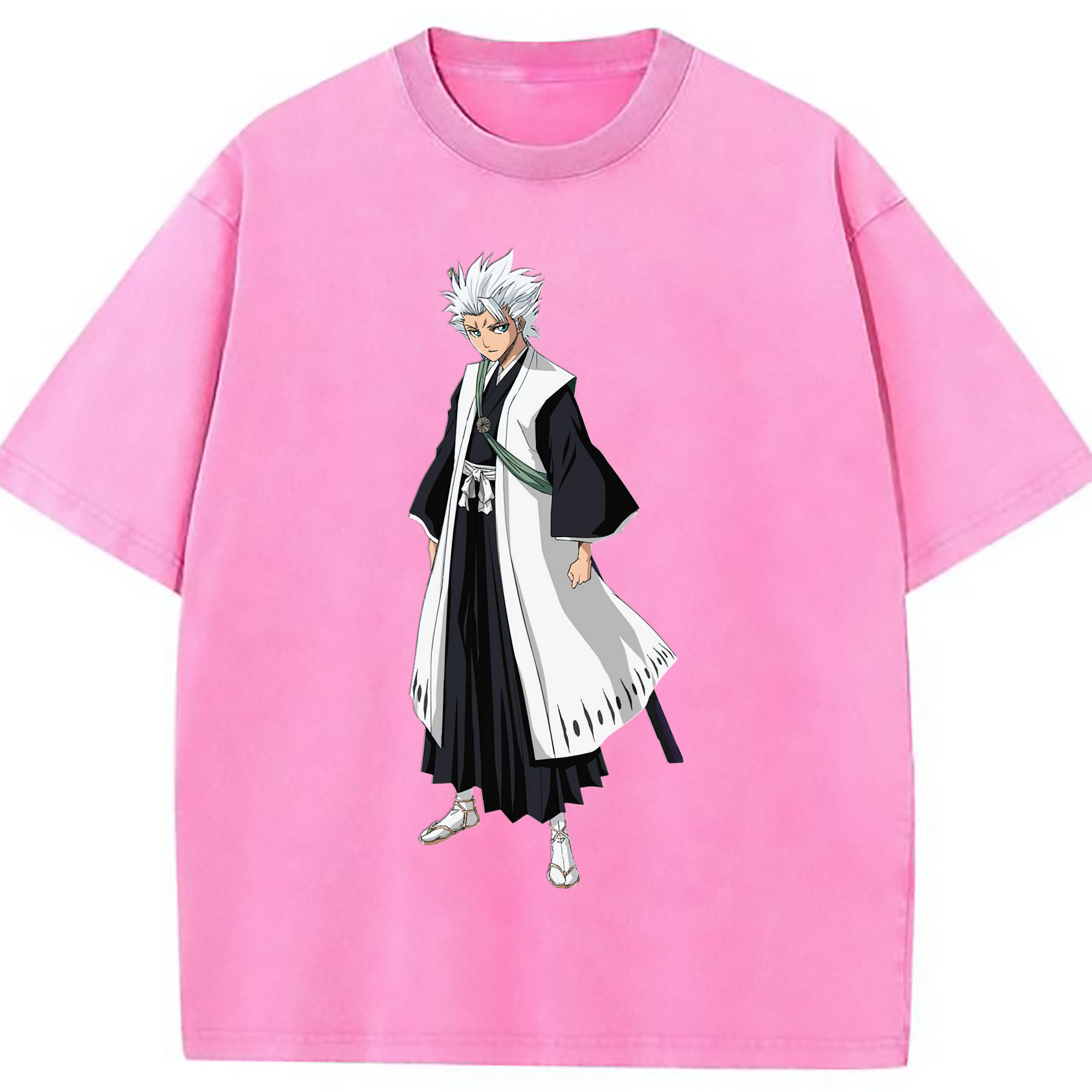 （画像用） ブリーチ 日番谷冬獅郎（ひつがや とうしろう） BLEACH Hitsugaya Toushirou 綿100% ヴィンテージ風 半袖Tシャツ（フロントプリント）
